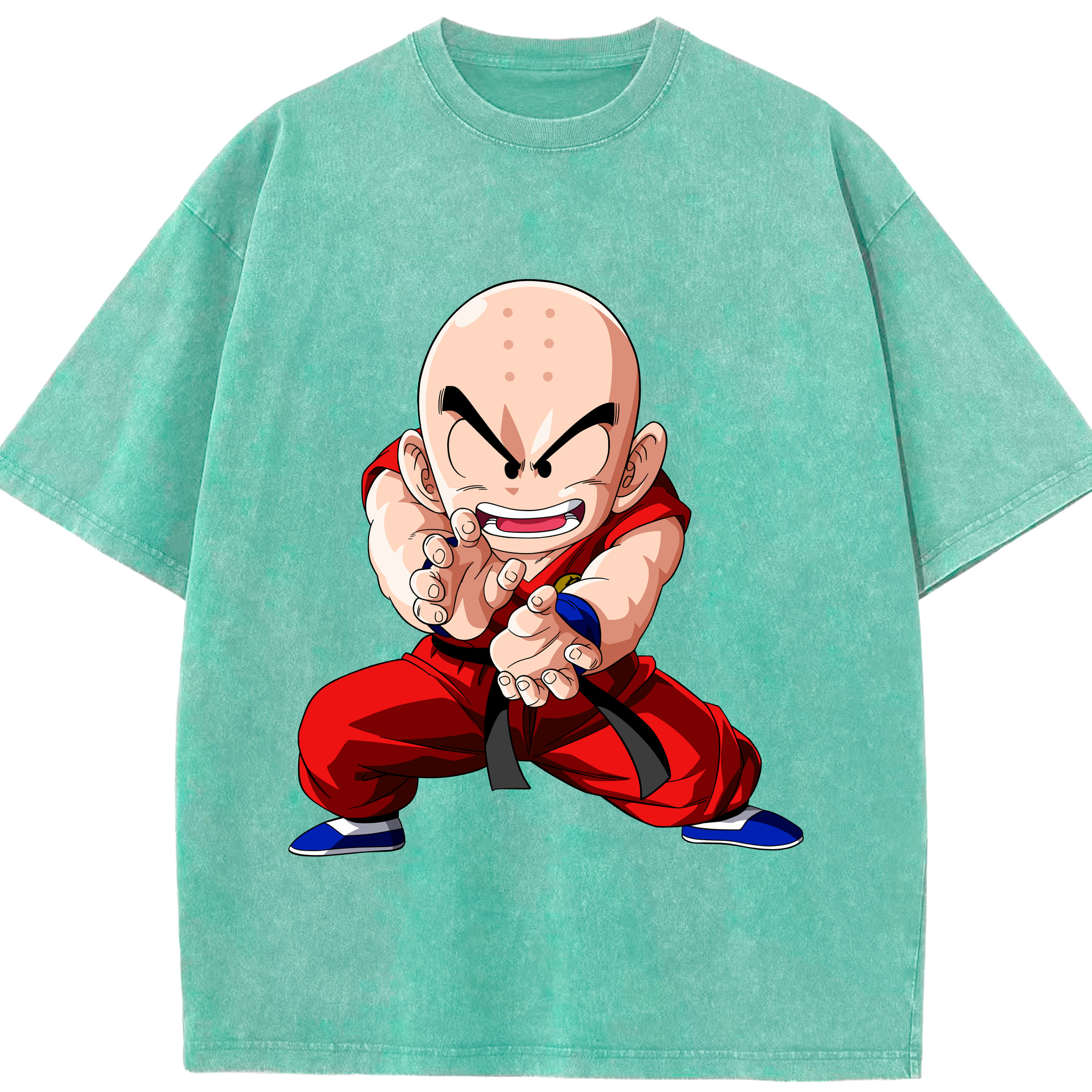 （画像用） ドラゴンボール クリリン DRAGON BALL krillin 綿100% ヴィンテージ風 半袖Tシャツ（フロントプリント）